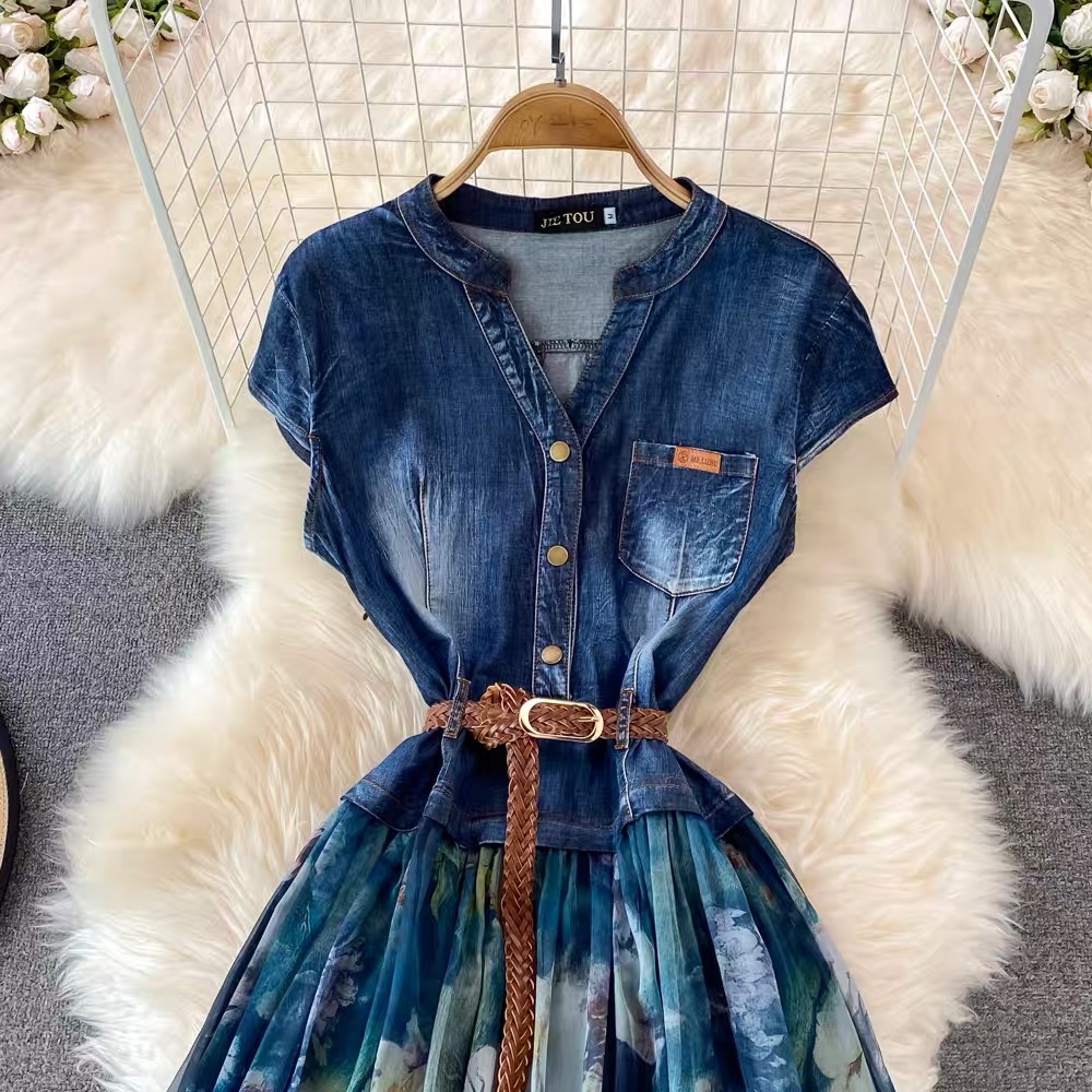 Denim print memories dress DD2 images